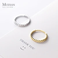 modian hot sale 925 sterling silver glittering zircon minimalist stackable gold color finger slim ring for women fine jewelry