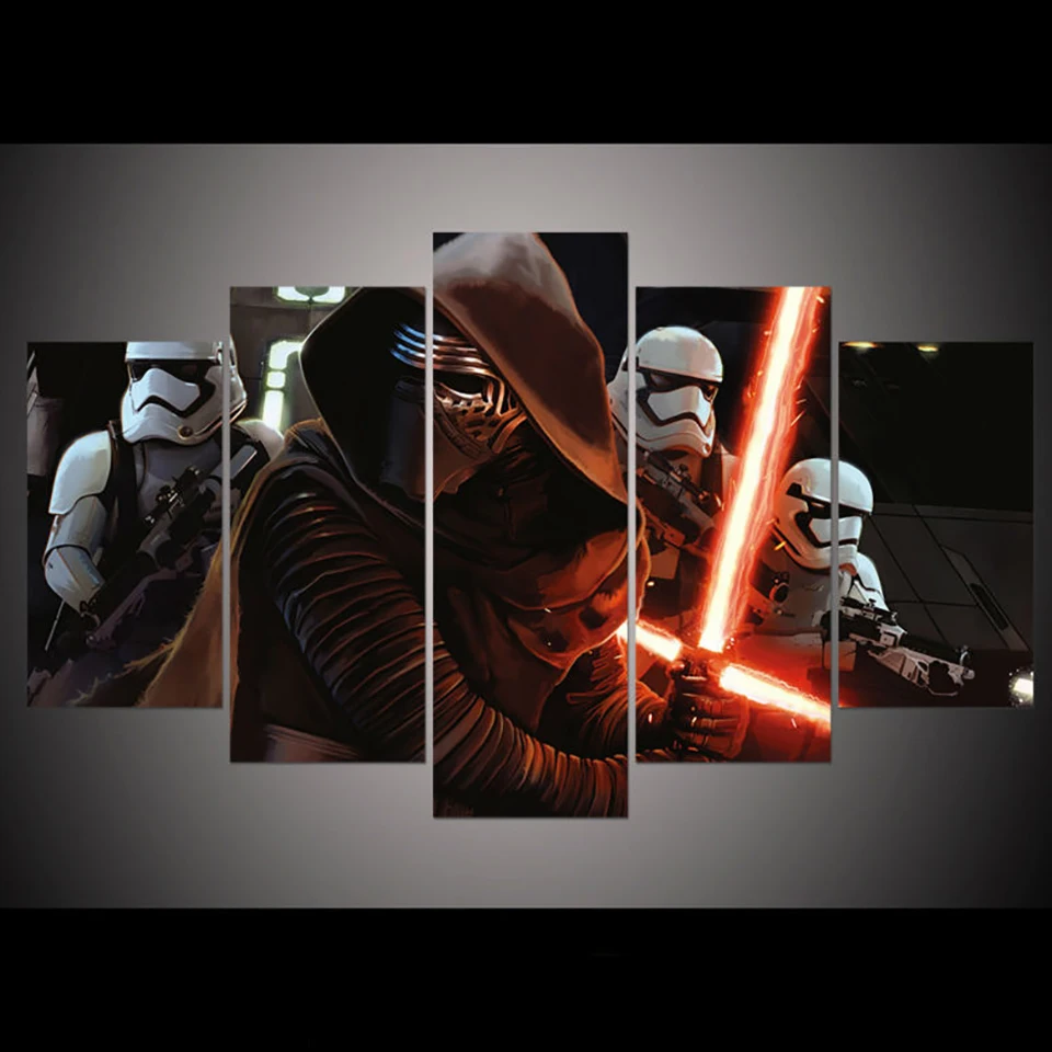 Современный напечетанный в высоком разрешении рамки Холст Живопись 5 Панель