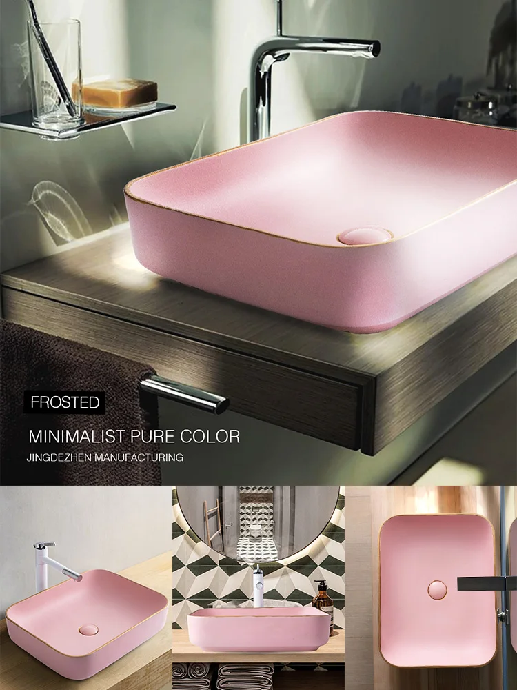 Розовая креативная раковина из Пномпеня с одной чашей над счетчиком