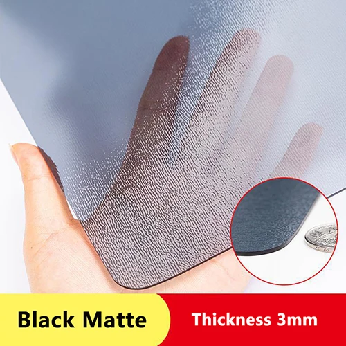 3mm black matte Медленное дерево, мягкая стеклянная скатерть, Прозрачная ПВХ, настольная, водонепроницаемая, маслостойкая, для кухни, столовой, коврик 1,3 мм, 1,6 мм, 2 мм, 3 мм - Цвет: 3mm black matte
