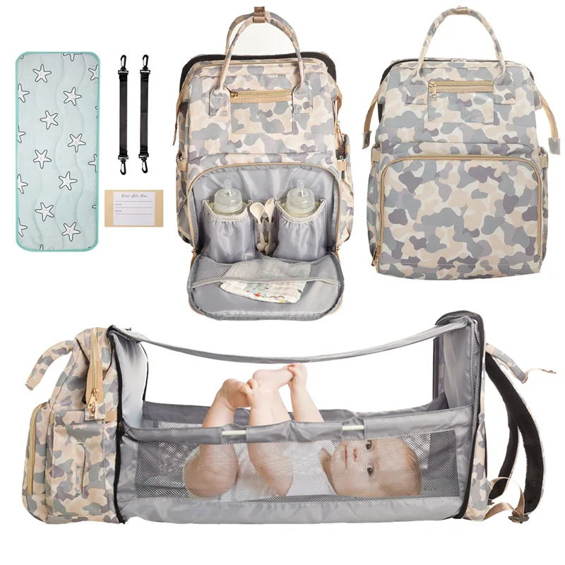 Mochila de viaje de gran capacidad para mam&aacute;, bolso de lactancia, para cambiar pa&ntilde;ales, para el cuidado del beb&eacute;, 1 ud.-5