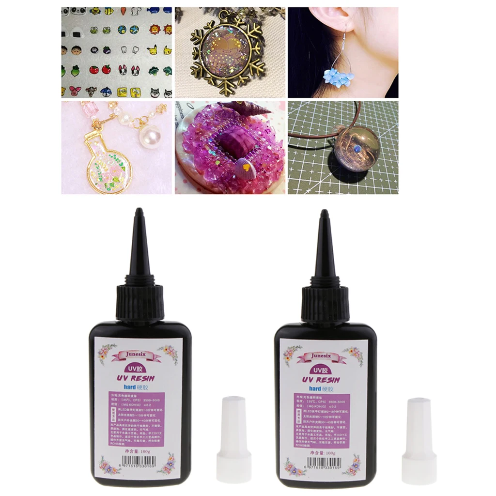 

200 г прозрачный эпоксидный УФ-клей для УФ-смолы Ультрафиолетовый отверждаемый гель для небольших силиконовых форм для изготовления ювелирн...