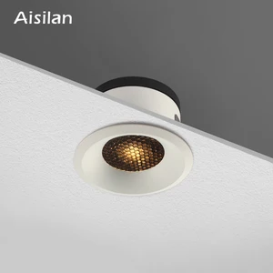 Aisilan LED Ultra-thin spot light honeycomb anti-glare downlight living room bedroom Aperture size 7.5CM hole light