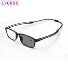Магнитные подвесные фотохромные очки для чтения на шею, увеличительные очки для женщин и мужчин для дальнозоркости, очки с регулируемыми дужками 0,+ 1  + 4 L3