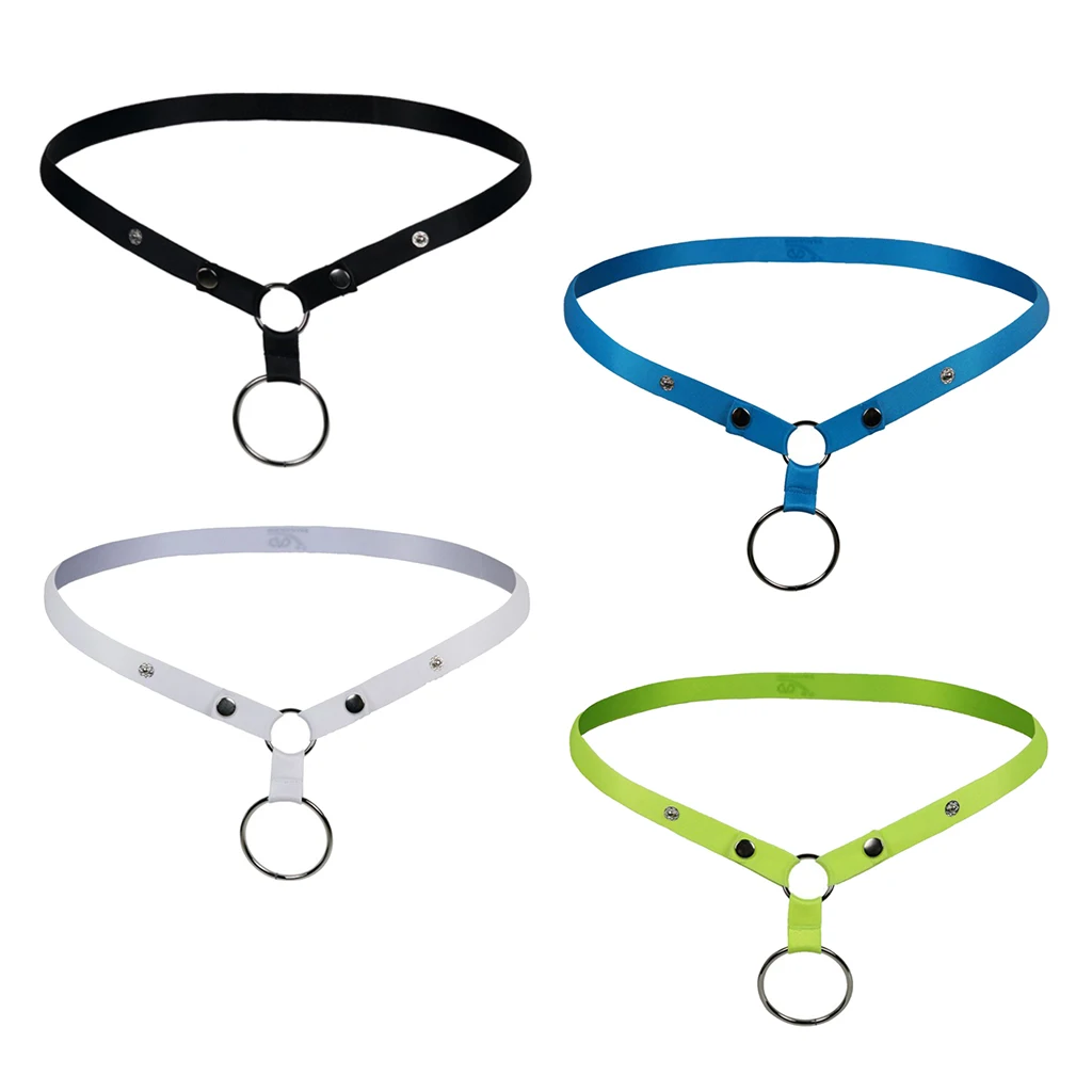 Мужские трусы стринги с открытой промежностью черные Трусы металлическим