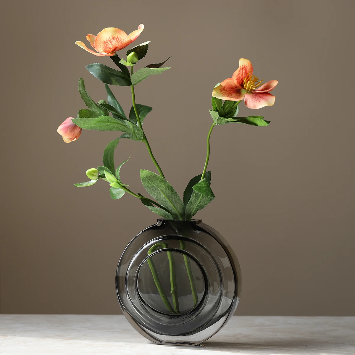 

Geometric Abstract Glass Vase Square Shaped Retro Relief Living Room Flower Arrangement Bathroom Decoration Accessories Vase