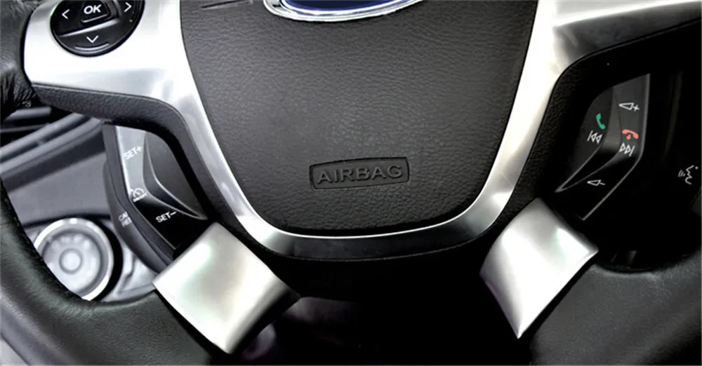 Cotochsun автомобильный Стайлинг руля декоративная крышка наклейка для Ford Focus 3 mk3 2012- Kuga 2013- авто аксессуары