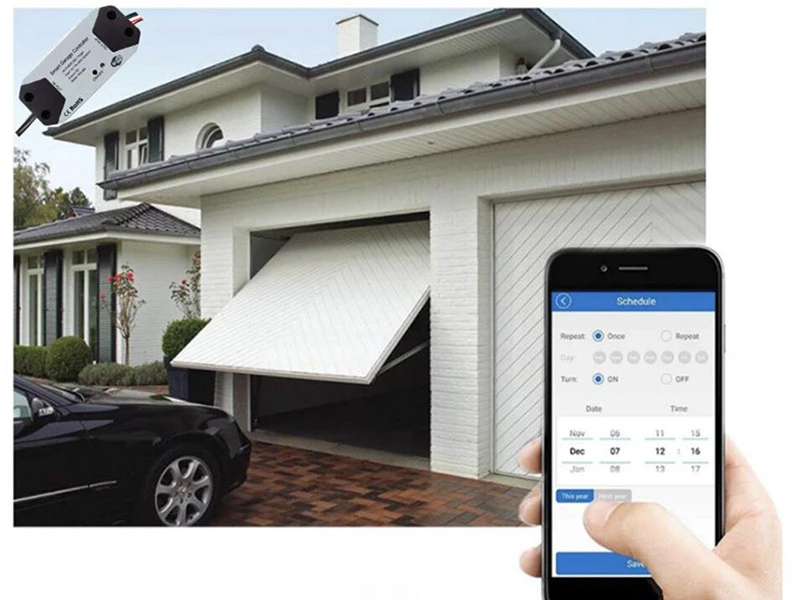 

WiFi Switch Smart Garage Door Opener Controller Work With Alexa Echo Google Home SmartLife/Tuya APP Control No Hub Require