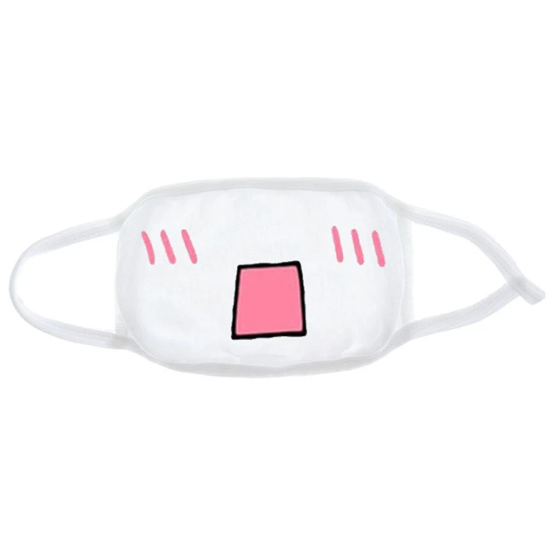 Gold Fashion Expression Mouth Mask Anime Cotton Mouth Mask Unisex Mask Mouth-muffle Dustproof Respirator Cute Anti-Dust Mouth Covers - Color: Gold