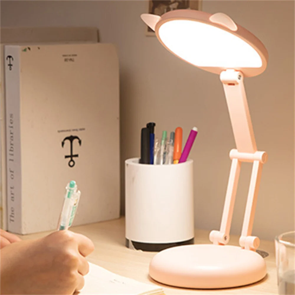 

Комнатная лампа-книжка с питанием от USB, складной гибкий светильник с плавным затемнением и защитой глаз, настольная лампа для спальни