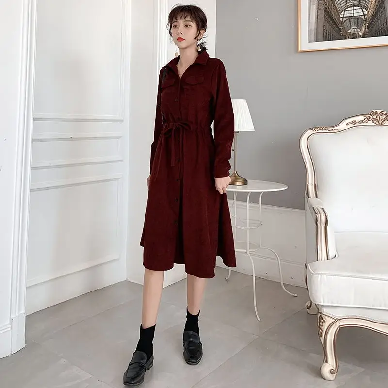 2020 Новое поступление женские платья с длинным рукавом элегантное осенне зимнее