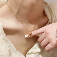 amaiyllis 18k gold 100 languages i love you projection pendant necklace full zircon moon necklace collier femme bijoux jewelry