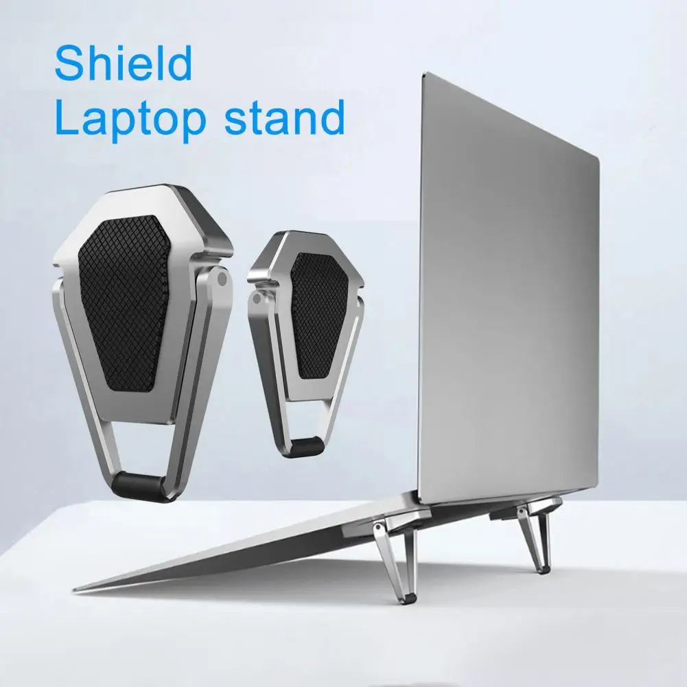 

2Pcs Portable Foldable Laptop Bracket Cooling Heat Dissipation Support Stand Foldable Portable Laptop Bracket Zinc Alloy