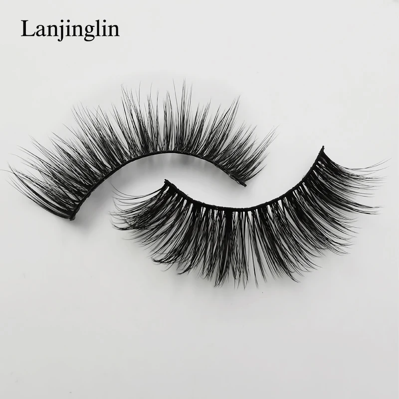 LANJINGLIN 4 пары натуральные норковые ресницы длинные Искусственные ресницы cils макияж ручной работы Мягкие 3d норковые ресницы пушистые накладные ресницы