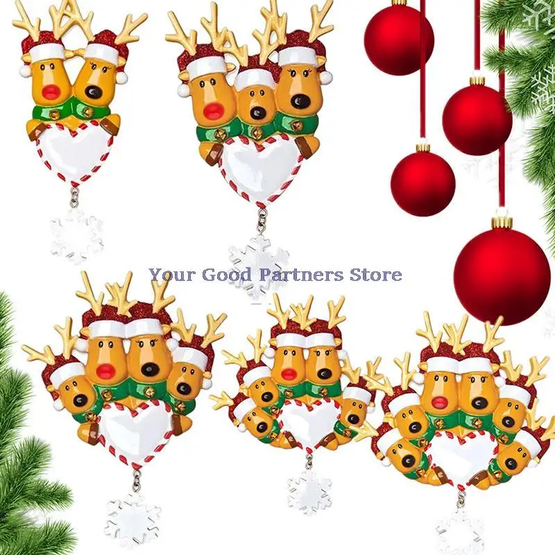 

Персонализированный Рождественский DIY семейный олень из ПВХ Рождественская елка кулон Вечерние