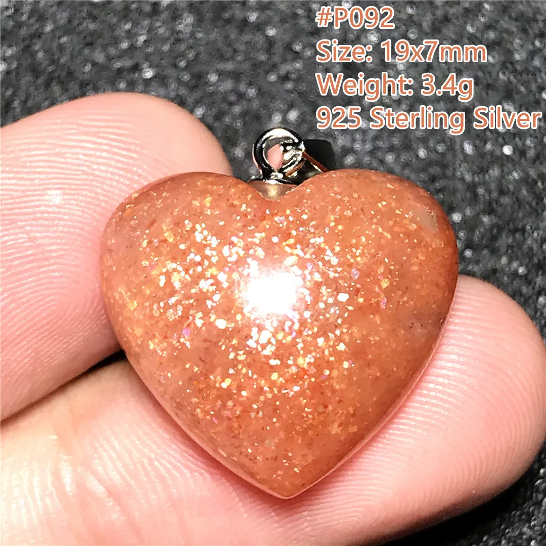 

Natural Gold Strawberry Quartz Orange Sunstone Pendant Jewelry For Women Men Gift Crystal 925 Silver 19x7mm Beads Gemstone AAAAA