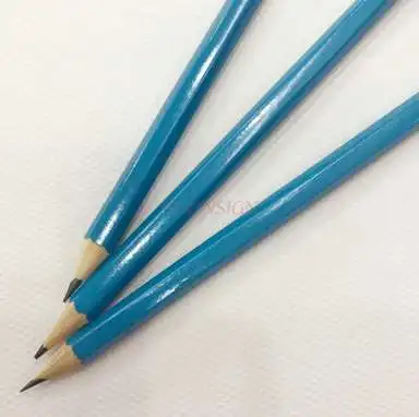 

5pcs 19cm blue hexagon rubber tip sharpened pencil