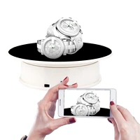 white rotating display stand 360 degree motorized turntable display stand black velvet surface revolving base for photography