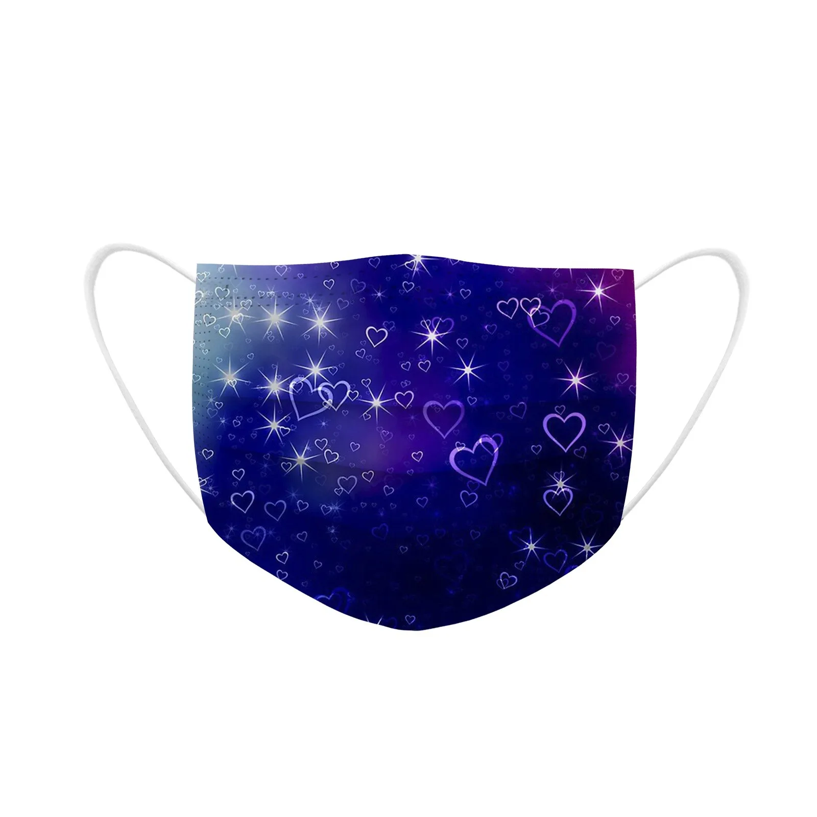 

Face Protective Mask 10PC Masque Headband Adult Valentine's Day Printing Breathable Disposable Three-layer Mask