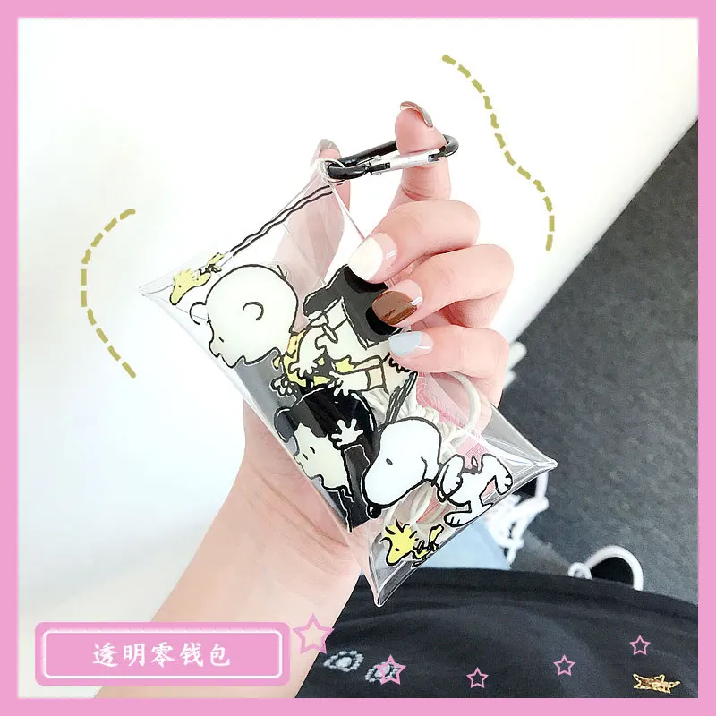 INS Peanuts Rogue Dog Kawaii Мультфильм прозрачный ПВХ высокой емкости сумка для хранения