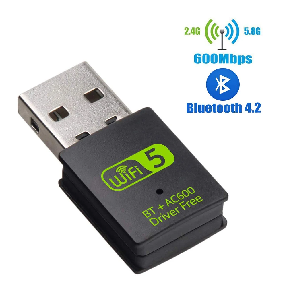 USB Wi-Fi 5 Bluetooth 0 адаптер 600 Мбит/с двухдиапазонный 2 4/5 ГГц Беспроводной внешний