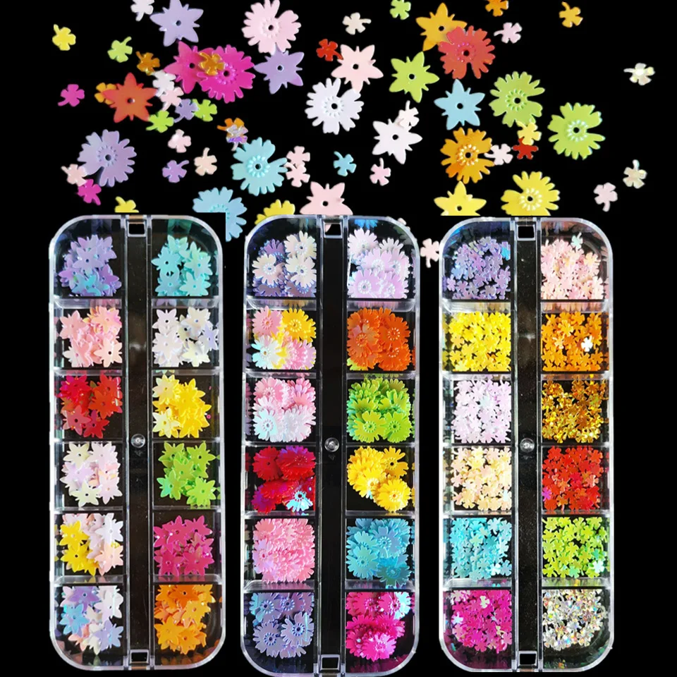 

Cherry Blossoms Daisy Polymer Clay Slices Nail Art Decorations Various Flowers Korean Japan Manicure Sequin Nail Art Accessories