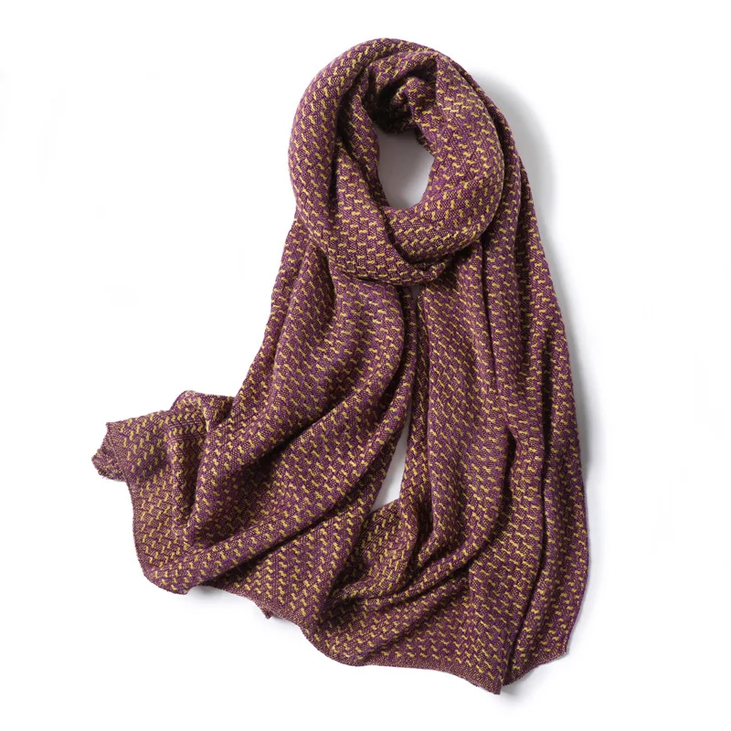 

2020 Winter Scarf Women Solid Lady Wraps Female Warm Foulard Neck Knitted Pashmina Thick Cashmere Shawls Scarves Tow Side