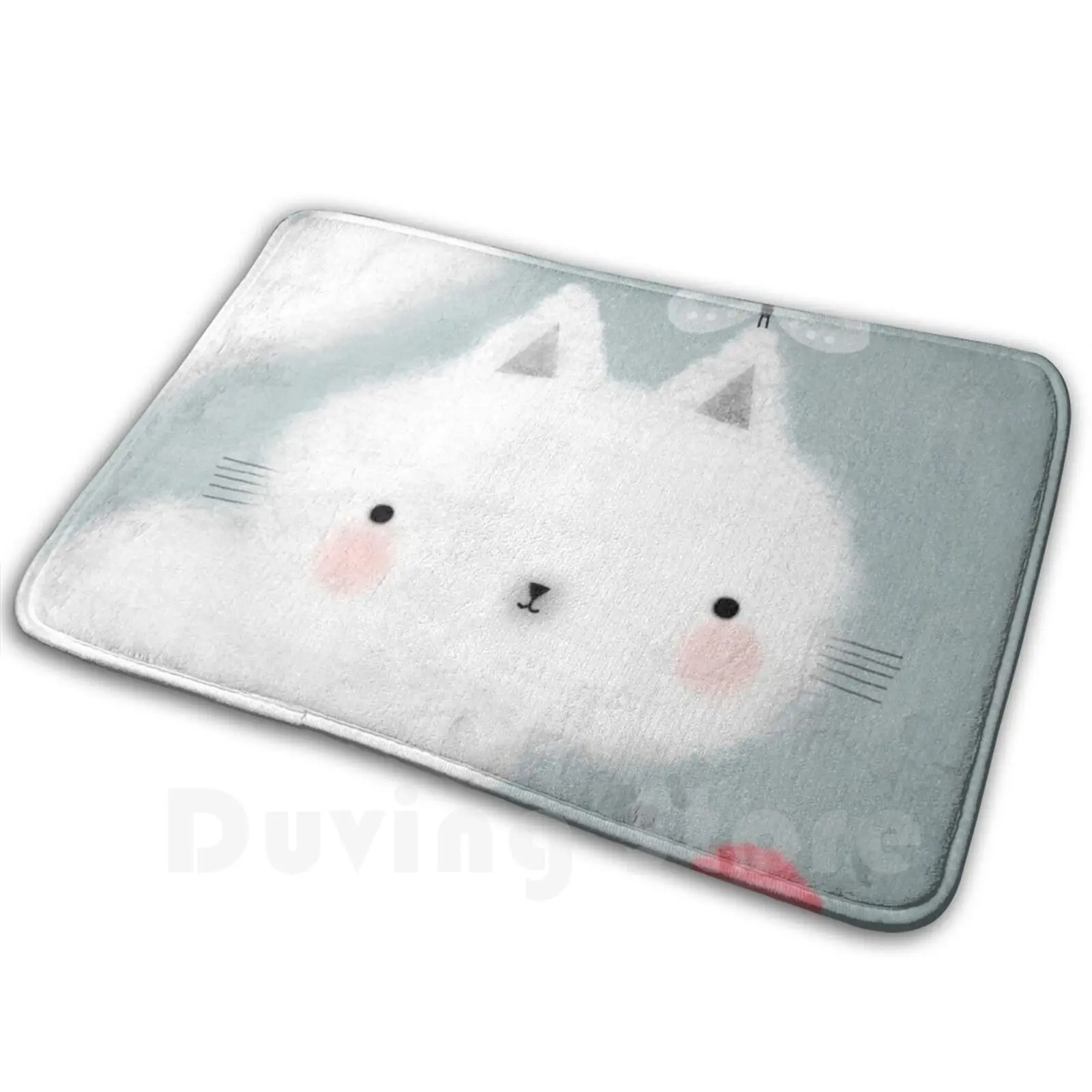Мягкий Нескользящий котенок Floof коврик ковер подушка милый белый милая кошка