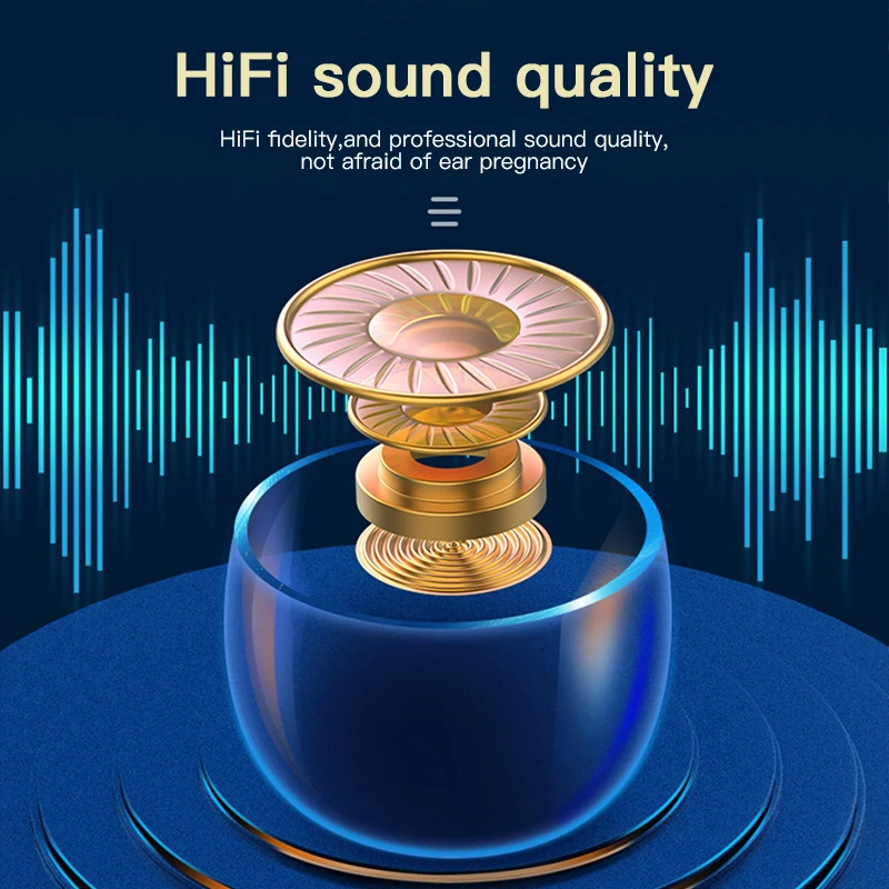 ihuigol TWS Wireless Earphones Bluetooth 5.0 Headphones HIFI In-ear Touch Control Noise Cancelling Gaming Headset With Mic LED |