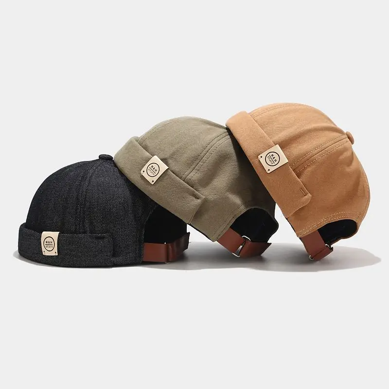 

Мужская Весенняя хлопковая кепка без козырька винтажная уникальная городская уличная портативная шапка Docker многофункциональная шапка Miki ...