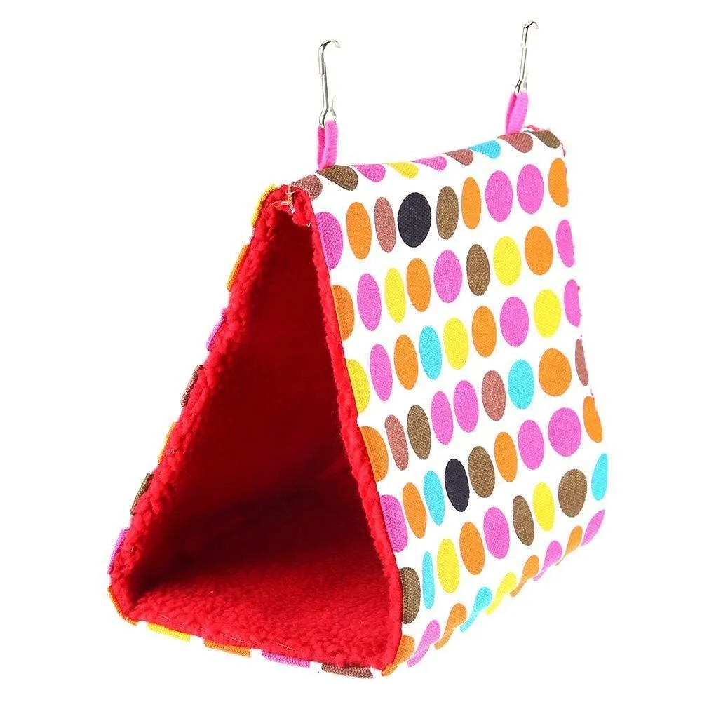 Warm Bird Hammock Soft Plush Fleece Parrot Coral Velvet Cage Snuggle Happy Hut Tent Bed Bunk Toy Hanging Cave | Дом и сад