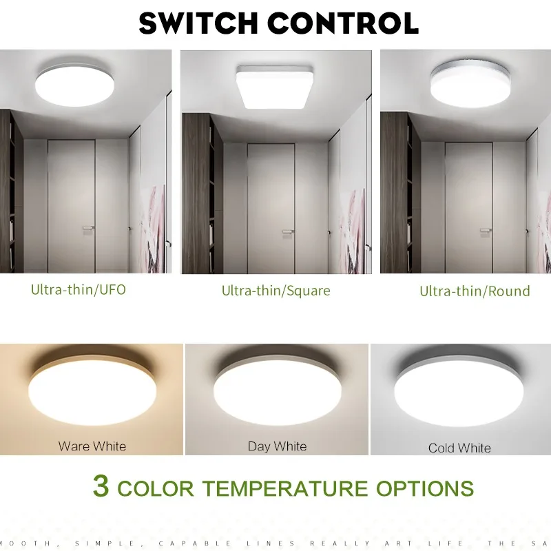 Люстра светодиодсветильник с инфракрасным датчиком движения AC85 265V/9/13/18/24/36