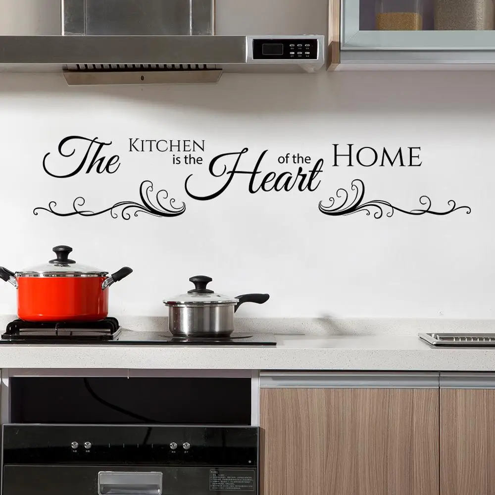 Новые наклейки с цитатами Kichen Is The Heart Of Home наклейка на стену для украшения дома