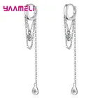 925 пробы серебряные серьги для женщин модные креативные корейские простые цепи двойное отверстие ювелирные изделия предотвращает аллергию