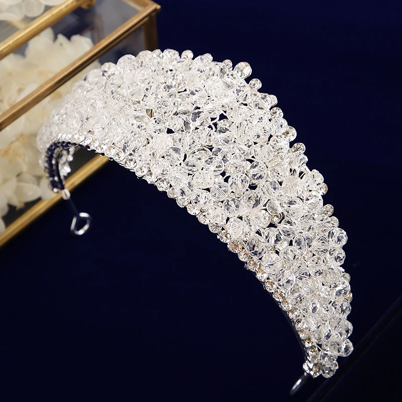 Блестящие винтажные аксессуары для волос со стразами|crown tiara|bride hairbandtiara bride |