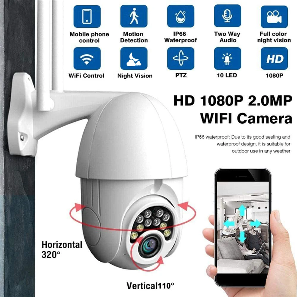 IP камера купольная 2 МП PTZ 1080P водонепроницаемая|Камеры видеонаблюдения| |
