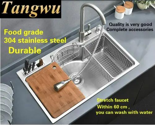 Бесплатная доставка горячая Распродажа стандартная кухонная раковина модель 304