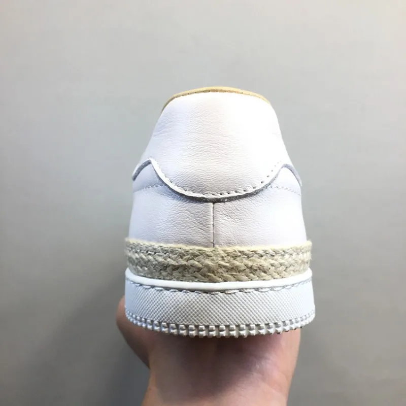 

Genuine Leather Breathable Casual Shoes Men Luxury Brand White Flat Sneakers Lace Up Vintage Flats Mens Summer Footwear Loafers