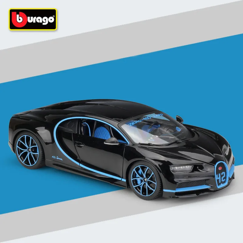 Bburago 1:18 2017 Bugatti Chiron спортивный автомобиль черная литая модель автомобиля