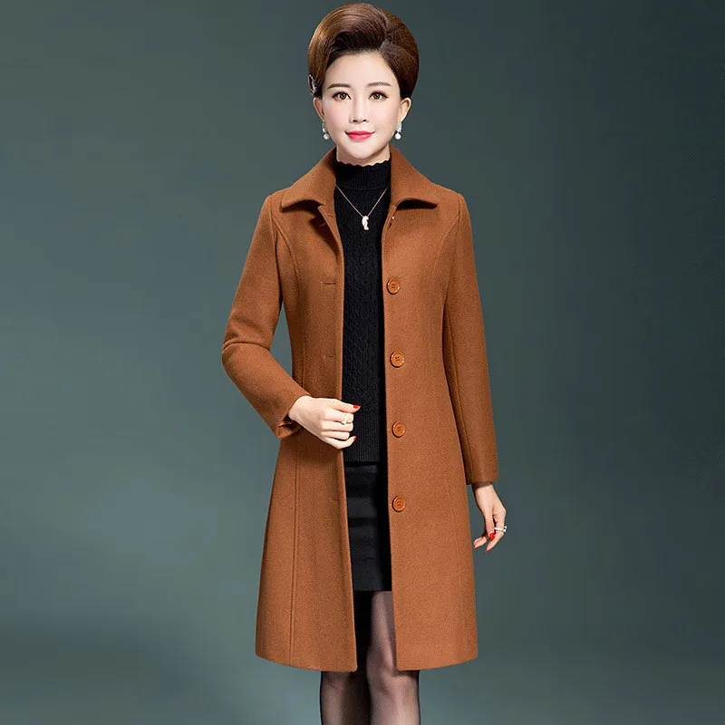 Новинка осенне зимнее шерстяное пальто размера плюс 5XL для женщин среднего