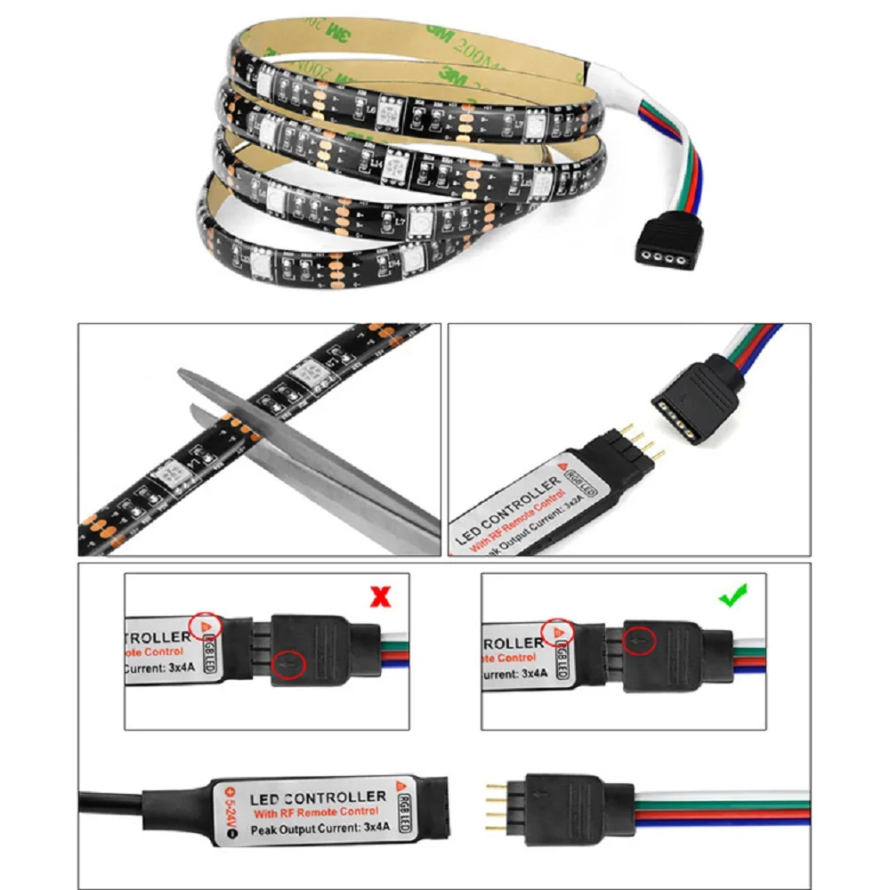 LED Strip Light 5M 10M 15M RGB 5050 DC12V Waterproof IR Remote Control Strips Flexible Ribbon Diode Tape Home Decor | Лампы и