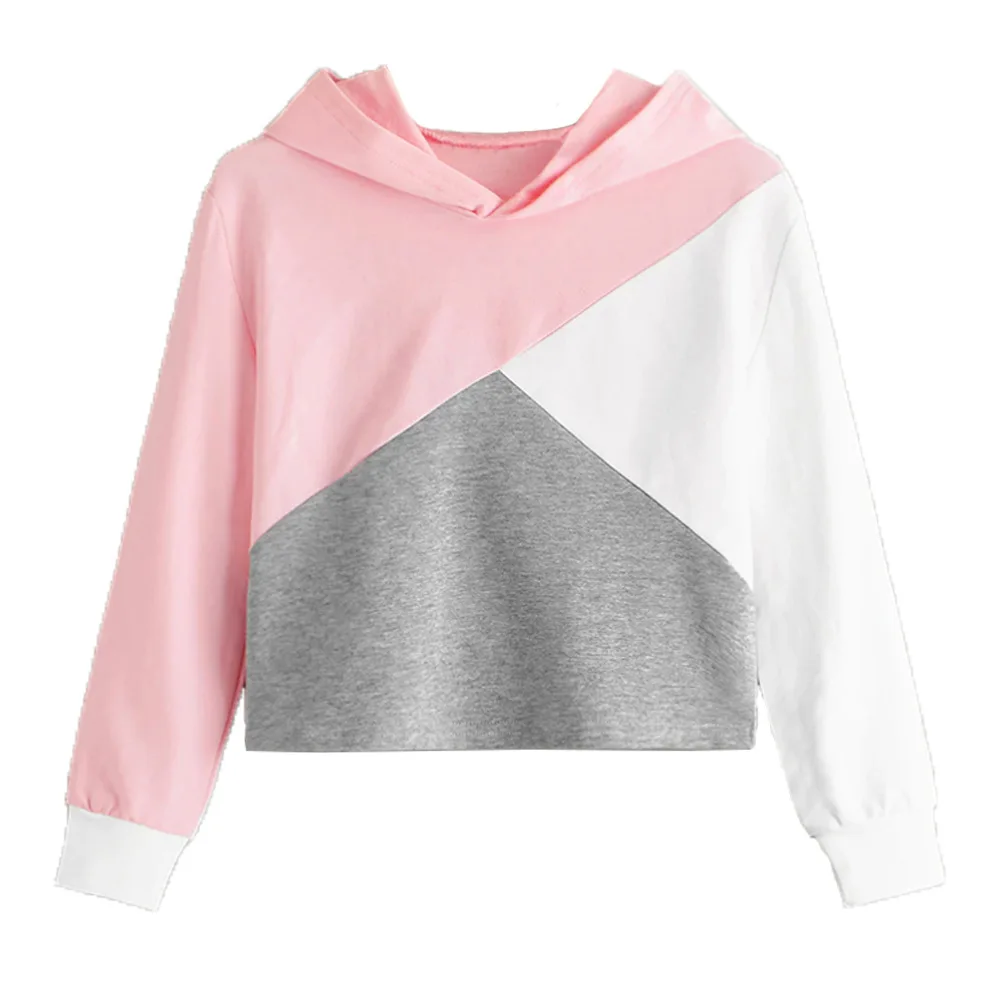 Розовая модная детская одежда Толстовки для маленьких девочек Хлопковые