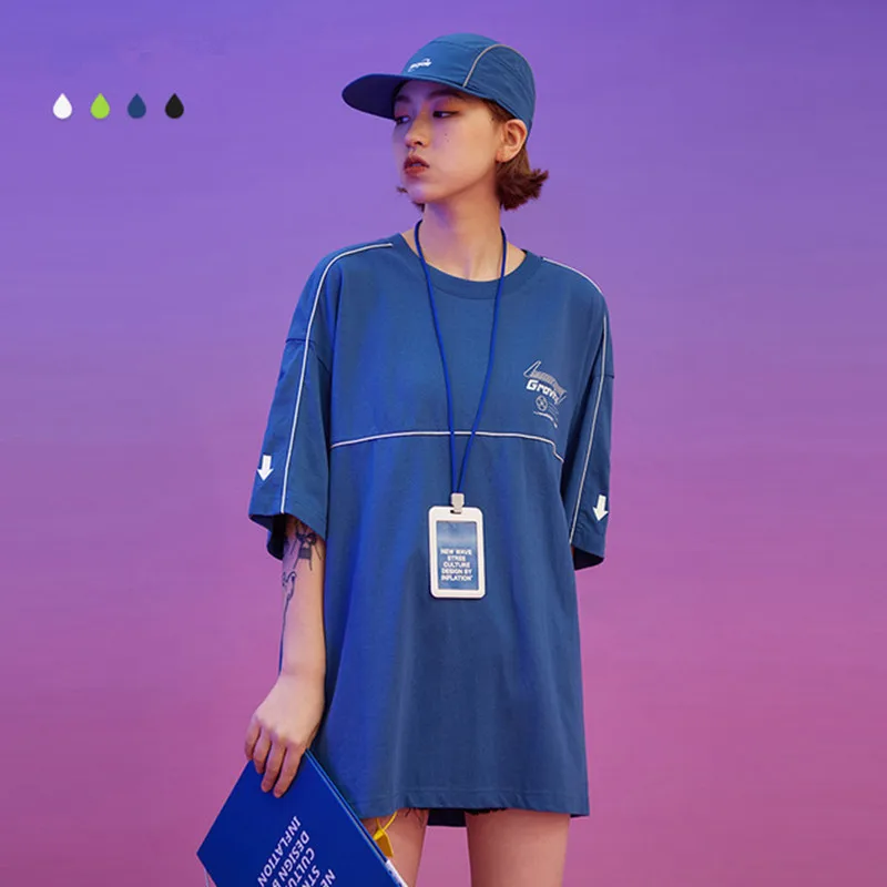 

Футболка женская хлопковая с контрастными краями и коротким рукавом