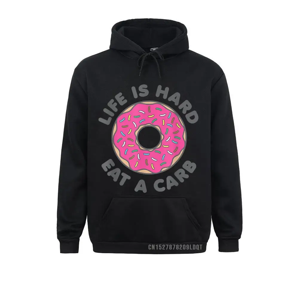 

Life Is Hard Eat A Carb Donut Strawberry Sprinkles Long Sleeve Hoodies Ostern Day Men/Women Sweatshirts Winter Hoods On Sale