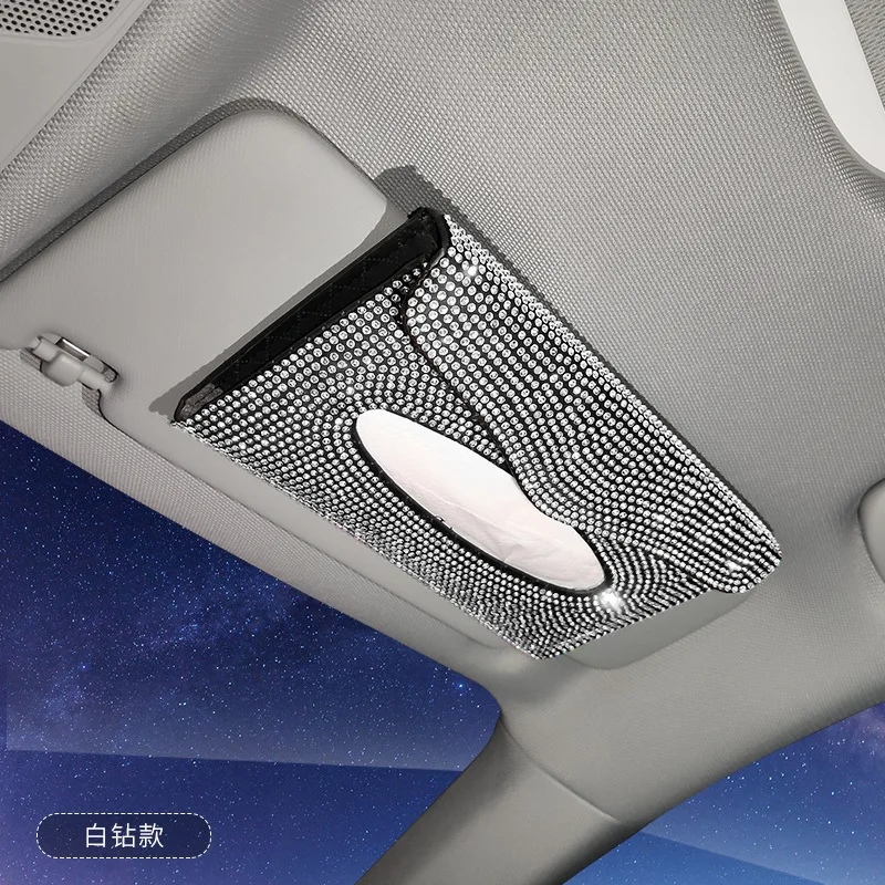 Стразы коробка для салфеток автомобильный солнцезащитный козырек прозрачный