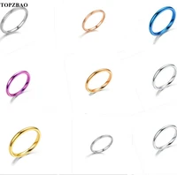 12 style 2mm stainless steel couple rings gold simple women men lovers wedding jewelry engagement gifts
