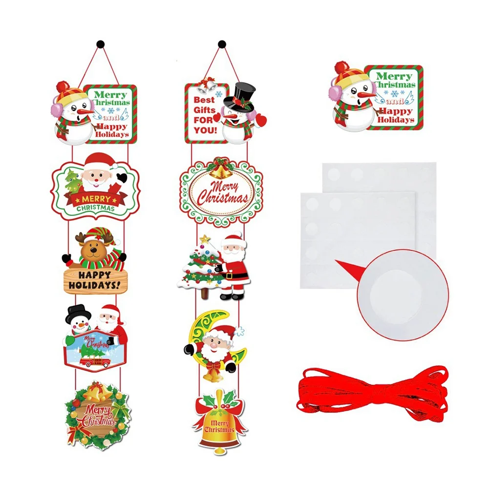 

Новогодний висячий баннер на дверь крыльца, праздник, новый год, наружные, комнатные, домашние, садовые настенные дверные украшения