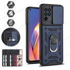 Слайд-камера защитный чехол для объектива для OPPO Reno 5 5Z 4 A94 A93 A74 A54 4G Магнитная подставка Гибридный армированный чехол для Realme 8 Pro