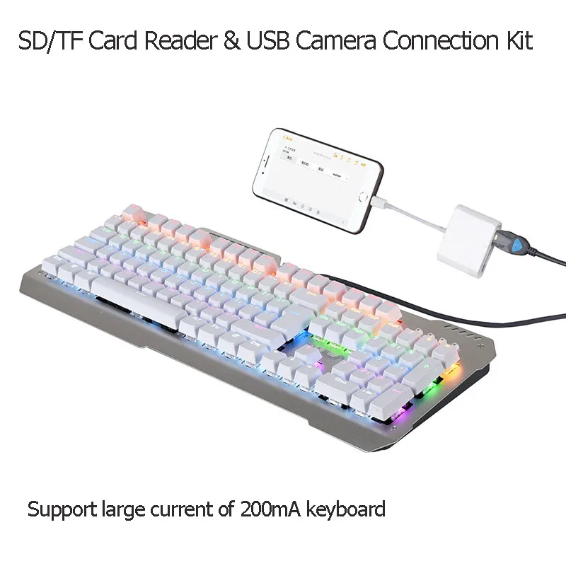 OTG USB адаптер для камеры lightning/micro SD/TF карт|Переходники и адаптеры| |