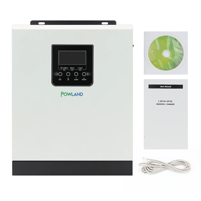 Солнечный инвертор 3kva Чистая синусоида 24V 220V Гибридный Встроенный 50A PWM солнечный